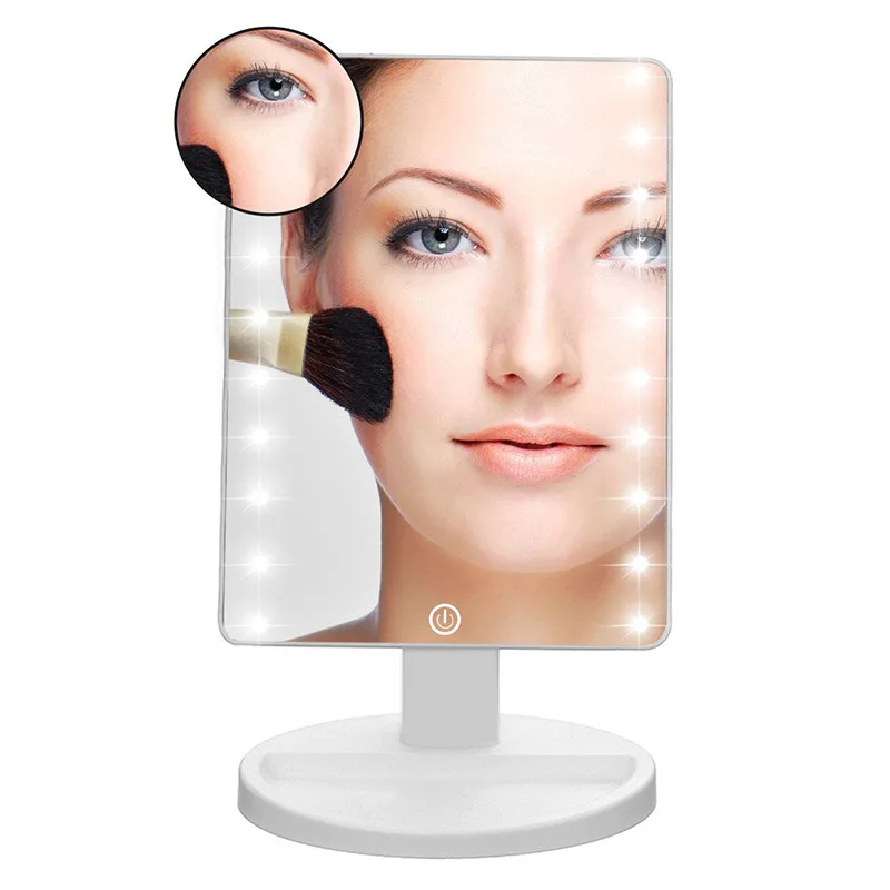 Стиль светодиодный настольный сенсорный экран макияж зеркало с 10 раз усилитель присоска небольшое круглое зеркало яркость Регулируемый Manufac