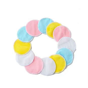 

8/12/16/20/24pcs Color Random Makeup Remover Pads Reusable Face Cleansing Pads Washable Bamboo Fiber Round Color Random