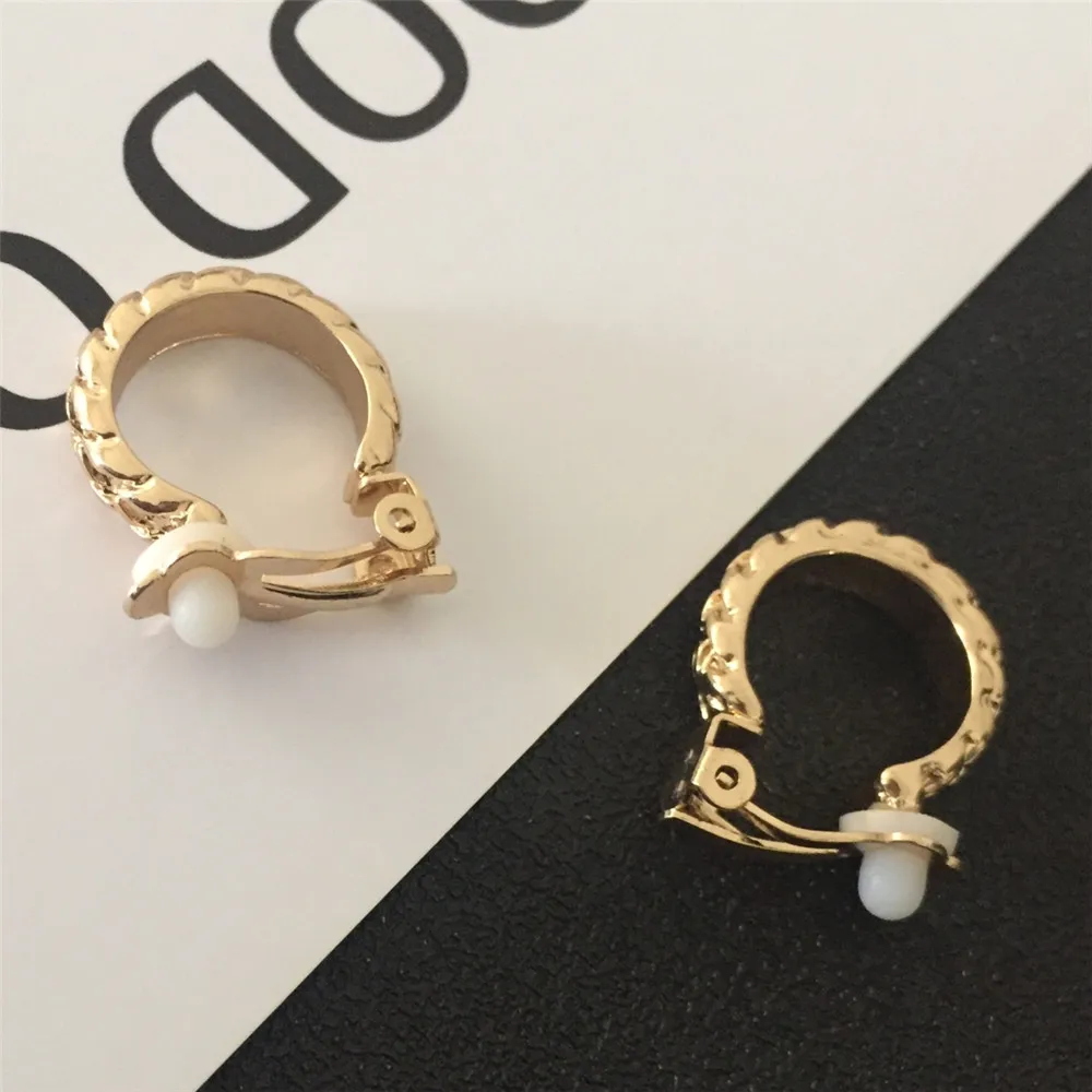 Clip Earrings Without Piercing Textured For Women Fashion Party Gift Jewelry