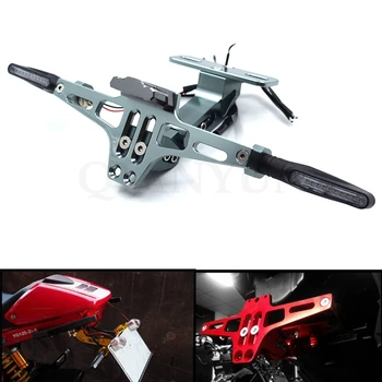 

Universal motorcycle license plate frame bracket with LED signal bracket For Kawasaki ZX-6/ZZR600 ZX9R ZXR400 ZZR Z750S ER-5 ZR