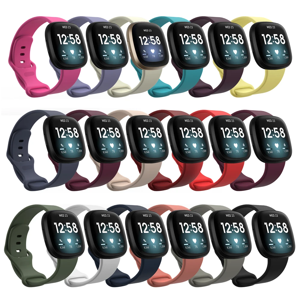 

Baaletc For Fitbit Versa 3 Band Strap Silicone Women Men Smartwatch Accessory For Fitbit Sense Wristband Adjustable