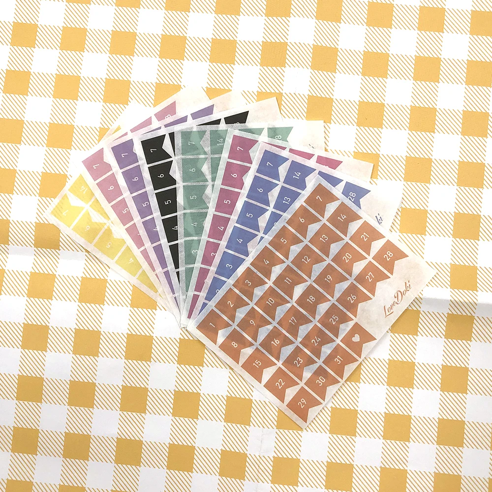 Lovedoki 31 день календарные наклейки Bullet Journal стикеры наклейки для дневника повседневные этикетки даты стикеры скрапбук декоративные канцелярские принадлежности