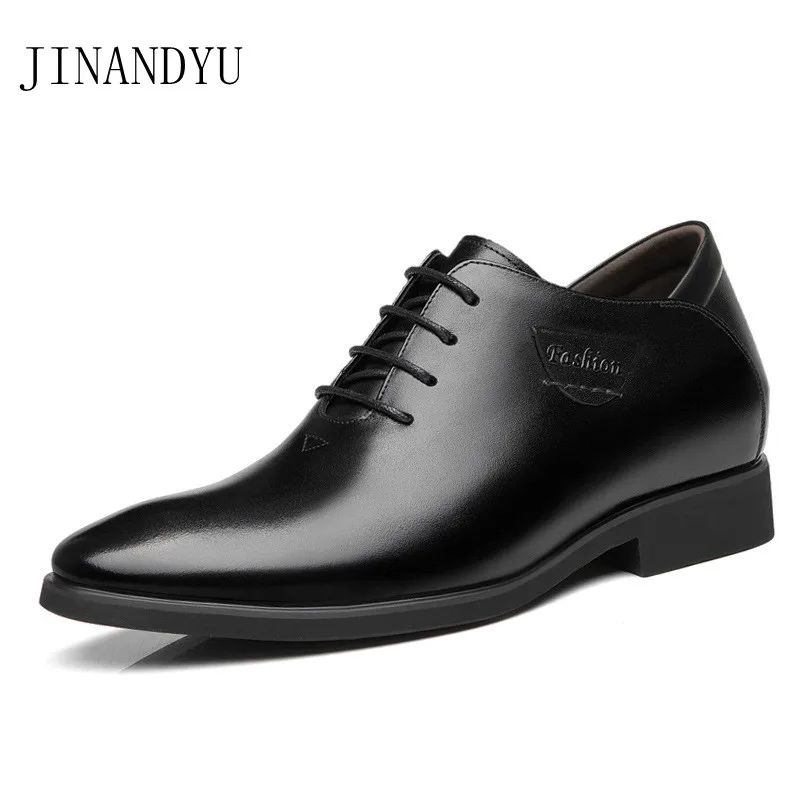 

Heigeht Increased 6/8cm Office Shoes Genuine Leather Formal Shoes Men Classic Black Elevator Shoes for Men Business Dress Shoes