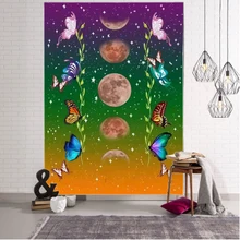Cor lua planeta decoração tapeçaria mandala boêmio hippie cortina de parede tapeçaria pendurado em casa sala estar quarto