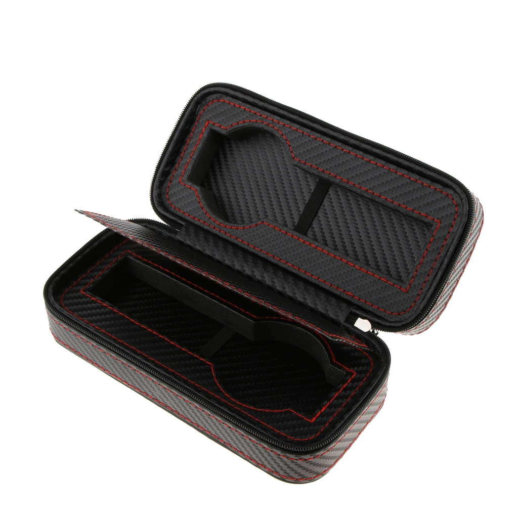 PU Leather Watch Display Box Zip Case Portable Travel Storage Wristwatch Organizer
