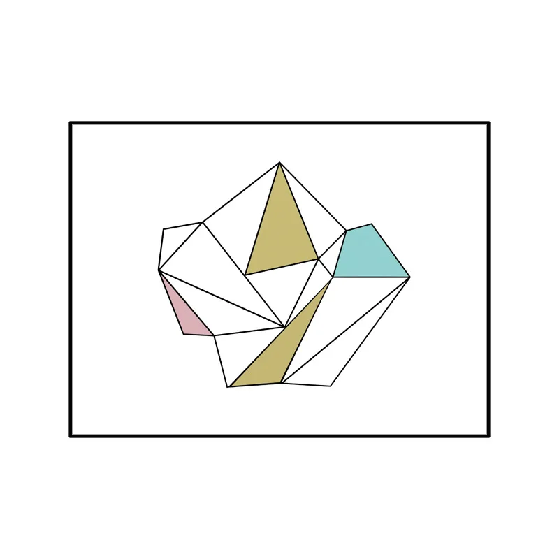

Customizable Northern European-Style Geometry Lines Decorative Painting Living Room Modern Creative Home Mural Literature And Ar