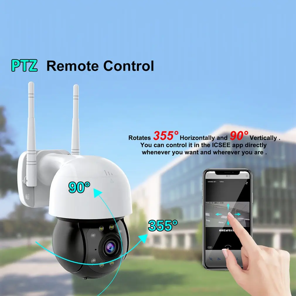 

WIFI IP camera 1080P outdoor security camera PTZ 4x zoom infrared night vision hemisphere CCTV camera two way audio
