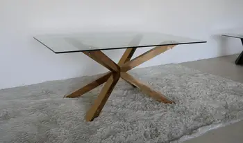 

Dining table with stainless steel frame customized size dining set