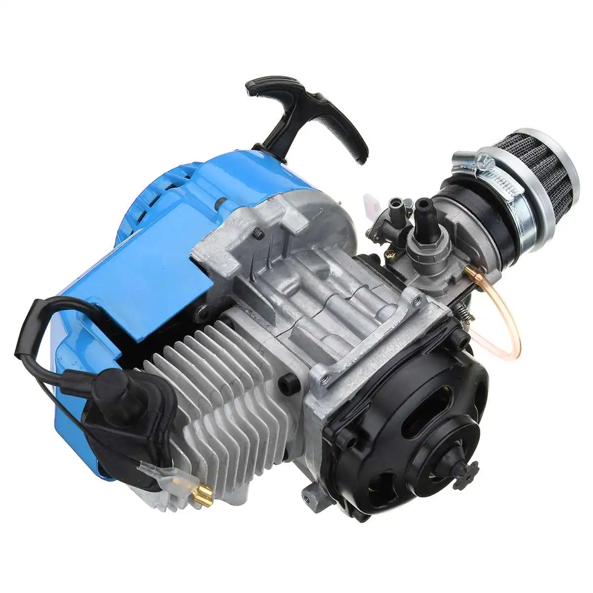 OUKANING Kit de motor de aluminio de 2 tiempos de 49 CC con filtro de aire,  motor completo para la mayoría de las mini motos de cross refrigeradas por