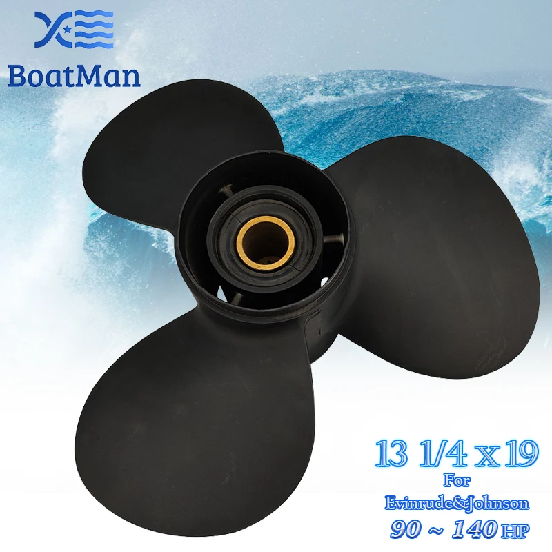 BoatMan® 13 1/4x19 Aluminum Propeller for Evinrude&Johnson 90HP 115HP 140HP Outboard Motor 15 Tooth Yacht  Accessories Marine