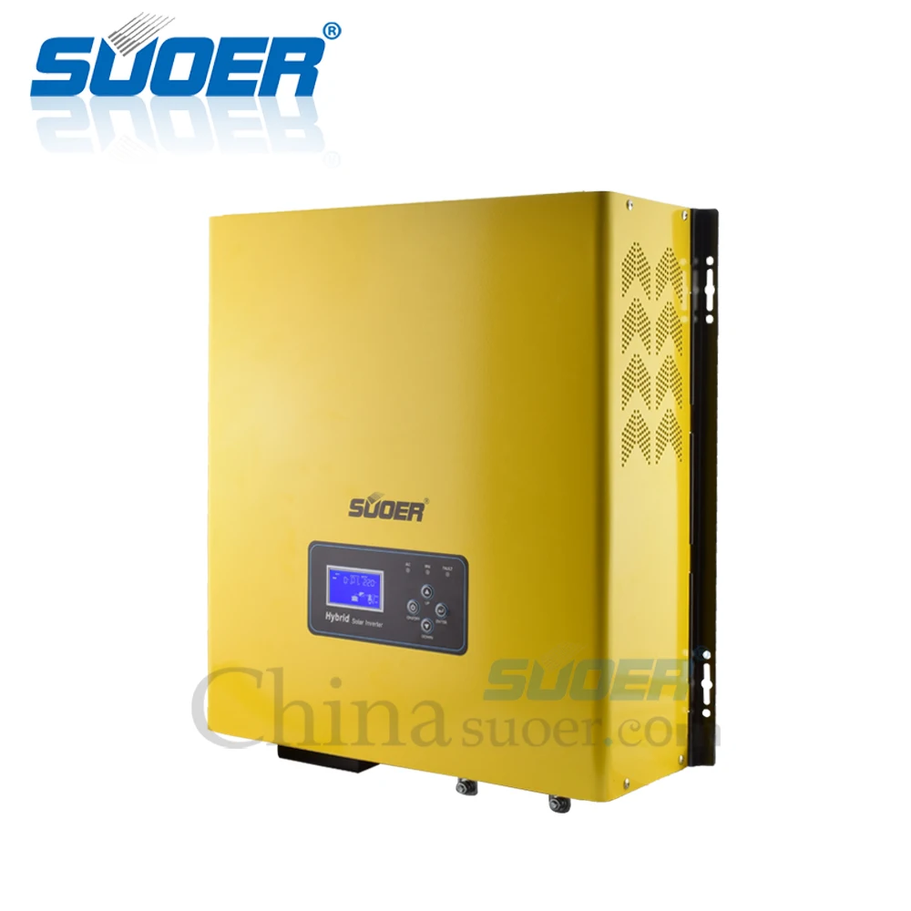 Suoer【Hybrid Inverter】48V постоянного тока в переменный 220V AC 5KVA Солнечные фотоэлектрические сети Гибридный инвертор с 50A Зарядное устройство и со слежением за максимальной точкой мощности, блок управления установкой на солнечной батарее 80A(PL-5KVA