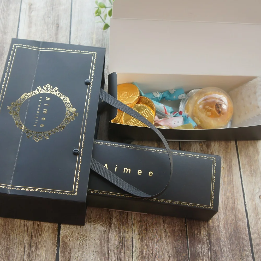 10 коробок 5 мешков набор Черное золото Aimee дизайн бумажная коробка печенья