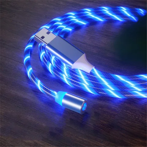 Магнитный Micro USB кабель для передачи данных Магнитный абсорбционный светящийся кабель кабели для зарядки мобильных телефонов для Apple Android type-C