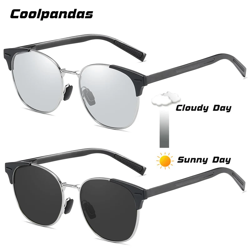 CoolPandas, брендовые круглые солнцезащитные очки, унисекс, желтые, день, ночь, для вождения, очки, поляризационные, фотохромные, для мужчин, женщин, хамелеон, очки