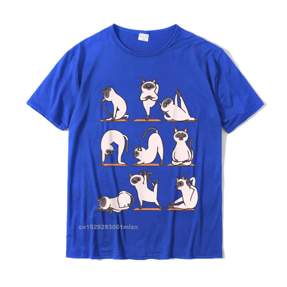 Normal Short Sleeve T Shirt Autumn Round Neck Cotton Boy T Shirt Siamese Cat Yoga T-Shirt__3668 Normal Tshirts New Arrival Siamese Cat Yoga T-Shirt__3668 blue