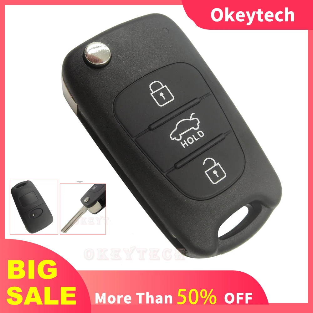 OkeyTech складной Автомобильный ключ-раскладушка для Kia Rio 3 Picanto Ceed Cerato Sportage K2 K3 K5 Soul