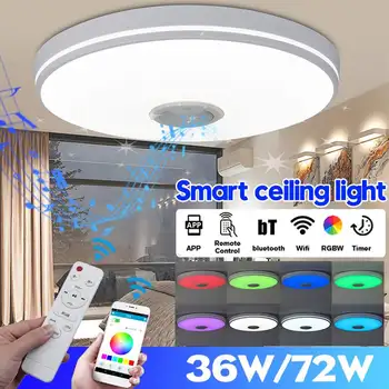 

Modern RGB LED Ceiling Lights Home Lighting 36W 72W APP bluetooth Music Light Bedroom Lamp Smart Ceiling LampWith Remote Control