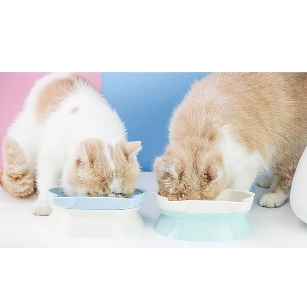 Creative 2 In 1 Pet Food Bowls Multifunction Creative Cat Face Decor Pet Water Food Bowl For Cat Dog Pet Feeding Supplies