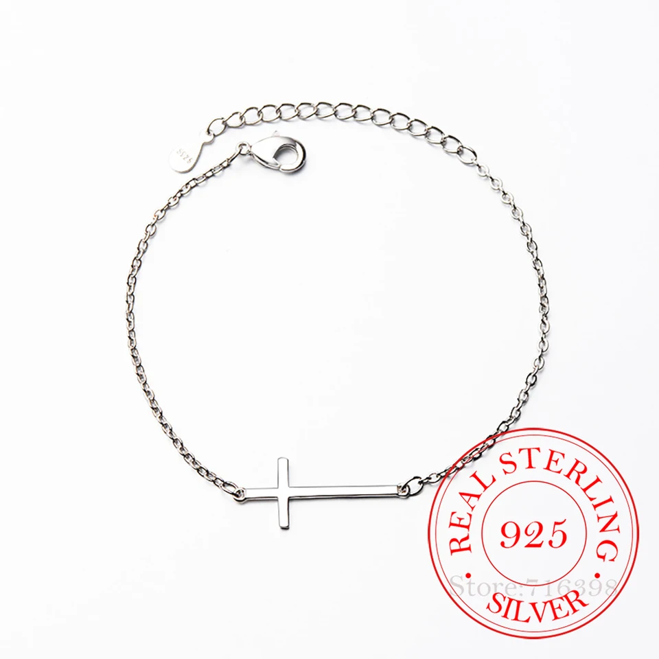 Braccialetto Braccialetti X in Argento Sterling 925 Braccialetti con Ciondoli con Croce di Zirconi Accessori per Braccialetti Abbinati da Donna Bracci