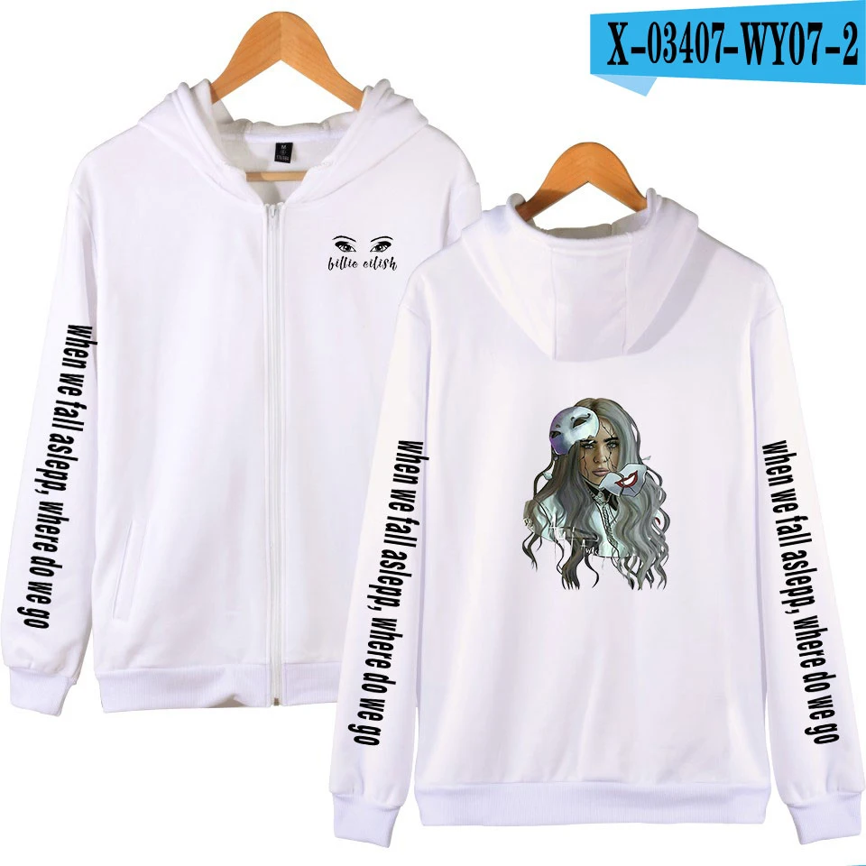 Billie eilish толстовка одежда Elish рубашка женская бини одежда Merch Kpop Bad Guy Топ хип-хоп толстовки на молнии Pollovers - Цвет: 22