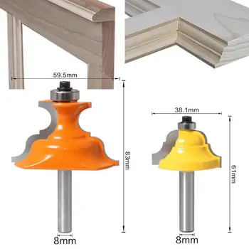 

2pcs 8mm Shank Roman Ogee Edge Forming Pedestal Router Bit Picture Frame Cutter