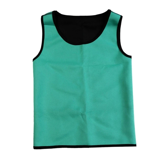 Мужской шейпер для тела, тренировочный топ для похудения, неопреновый жилет для сауны для похудения, сжигание жира в животе, мужской спортивный жилет для фитнеса - Цвет: Green