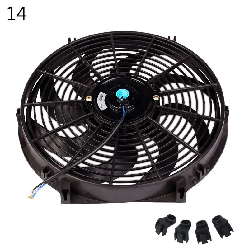 10inch 12inch 14inch Universal Car Radiator Fan Slim Push Pull Electric Engine Cooling Fan 12V 87HE - Цвет: Серый