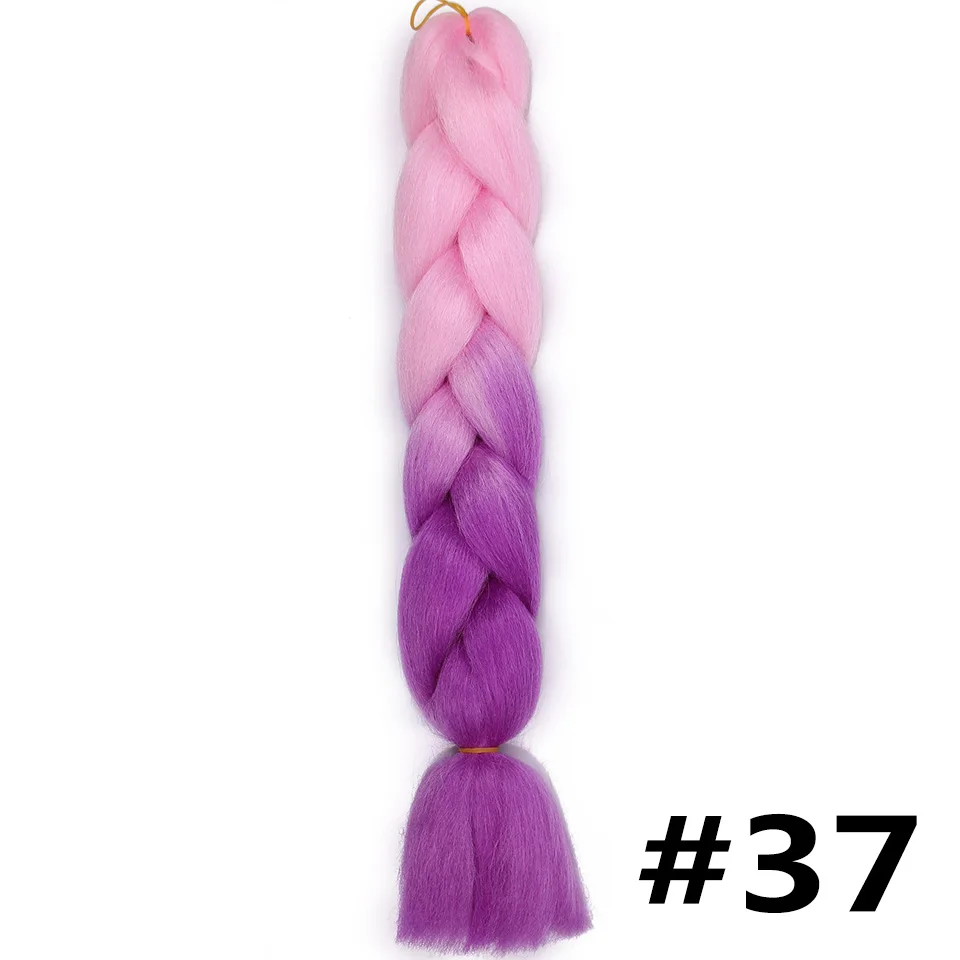 Омбре чистый смешанный цвет волосы для наращивания крючком огромные косички для девочек волосы для плетения синтетические косички Kanikalon волосы для наращивания - Цвет: 37