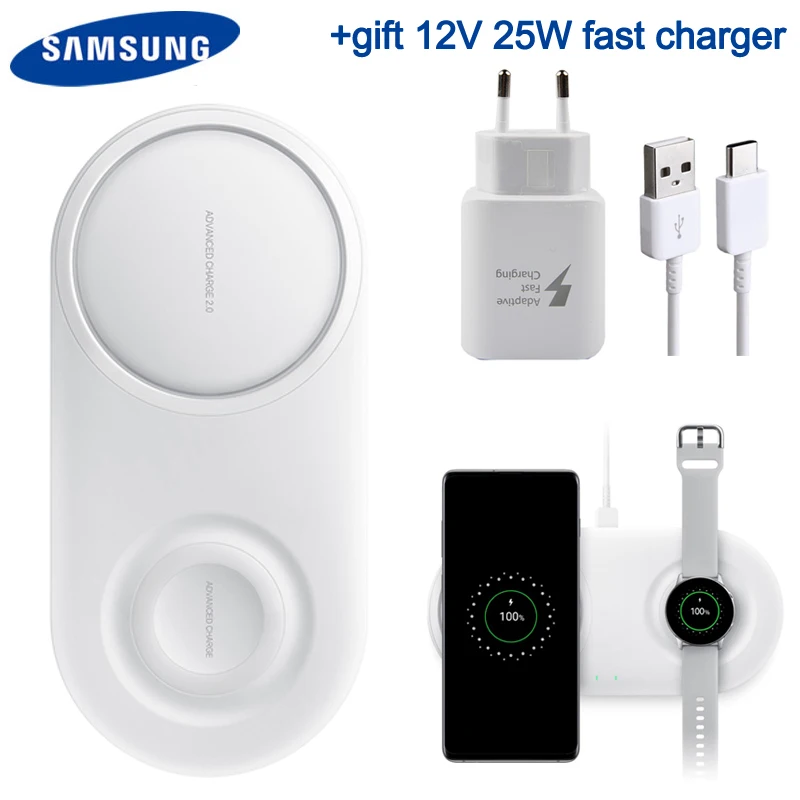 samsung быстрый беспроводной зарядный коврик EP-P5200 для samsung Watch gear S4 S3 Galaxy S10 Note10+ S9Plus Note9 N960F IPhoneXS