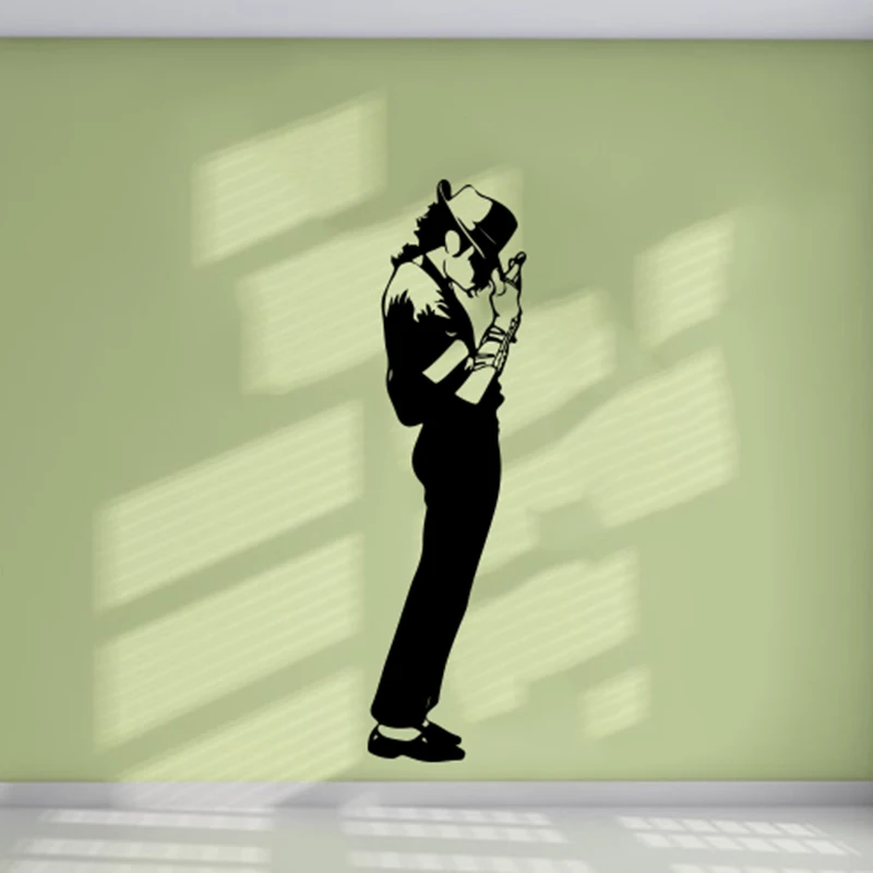 Large Michael Jackson Dancer Wall Sticker Kids Room Bedroom Music Singer Rock Michael Jackson Wall Decal Boy Room Vinyl  Decor (2)