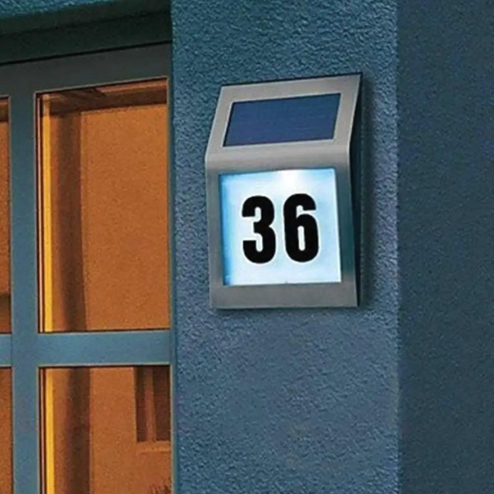 

Solar House Address Light Street Lamp LED Waterproof Garden Security Home Outdoor Landscape Wall Light Durable Walkway Lights