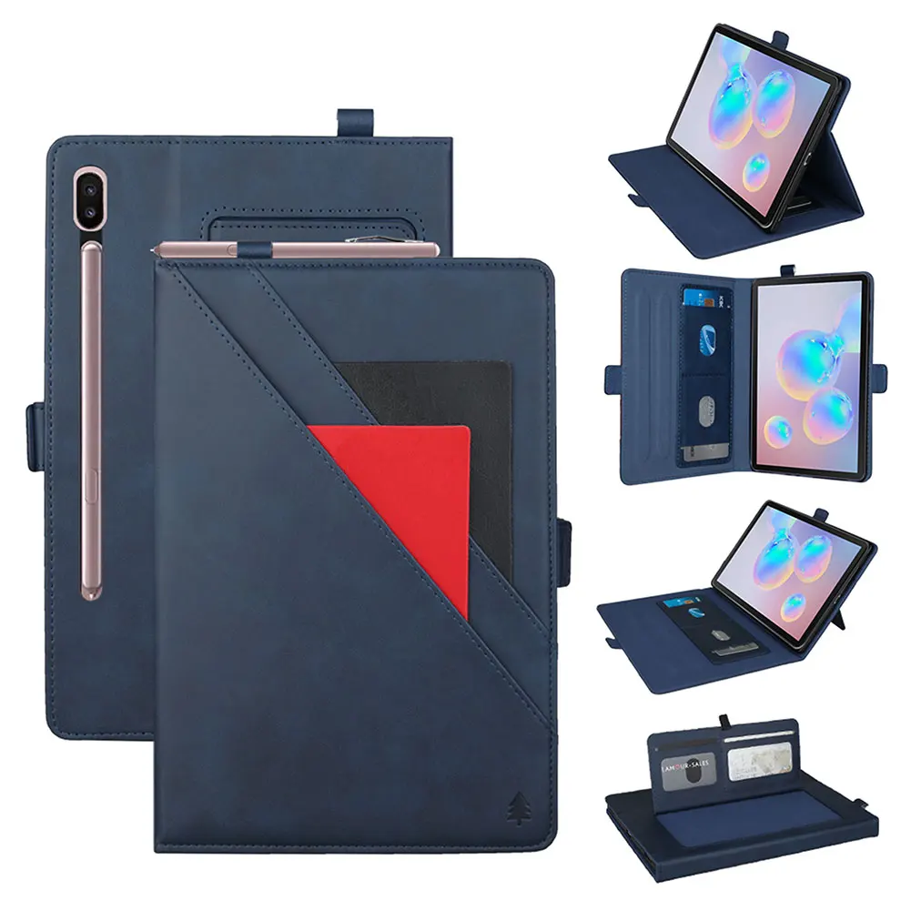 Авто спящий смарт-чехол с картой Solt для Samsung Galaxy Tab S6 10," SM-T860 SM-T865 чехол бизнес кожаный чехол-подставка