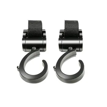 

2PCS Multi Purpose Hook Solid Baby Cart Hooks Baby Trolley Parts 360 Degree Rotating Hooks For Stroller