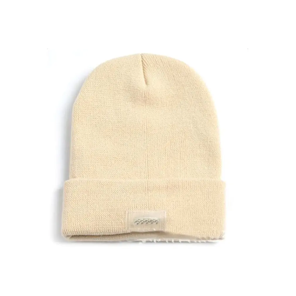 Светодиодный светильник, светящаяся вязаная акриловая шляпа Beanie, теплая зимняя пряжа, шапка для кемпинга, ночной крючок, шляпа в стиле хип-хоп, повседневные разноцветные шапки