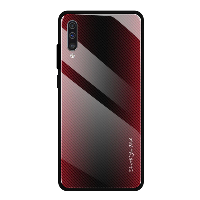 Print 01 Градиентное стекло+ ТПУ задняя крышка для samsung Galaxy A10 A20 A30 A50 A70 A80 A90 S10 S10+ Plus Lite Note 9 10 Pro Чехол для телефона - Цвет: Print 01