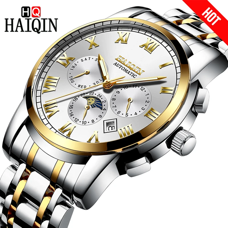 

2019 HAIQIN Men Watches Reloj Hombre Top Brand Luxury Automatic Mechanical Clock Men Sports Waterproof Watches Relogio Masculino