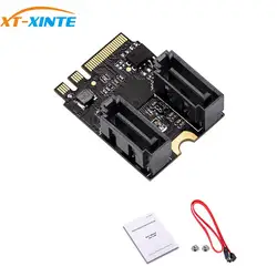 Carte mère M.2 pour Ngff vers Sata3 a key + e key vers 2 Ports SATA 6Gbp/s PCIe 3.0 Bus pour Wifi SSD HDD PC 