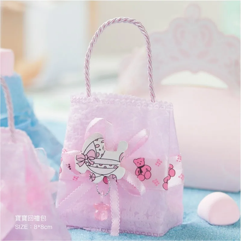 12 шт./лот, коробка для конфет с милым медведем, розовый и голубой цвет, Подарочная коробка для маленьких мальчиков и девочек, украшения для дня рождения, Детские праздничные принадлежности