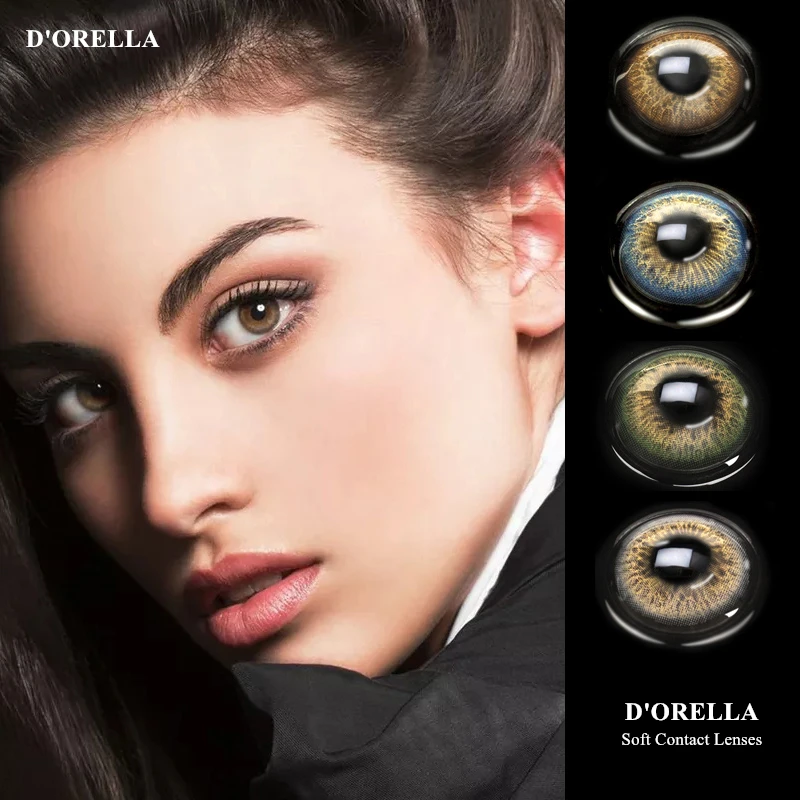 D orella-lentillas de colores para cosméticos para ojos, lentes de contacto de colores, serie IRIS, 1 par (2 uds.)