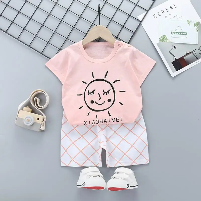 Baby Girl Summer Clothes Infant Girls Clothing Set Children Top+shorts Suit Kid Cotton Outfits Two Piece Sets Toddler Costume baby outfit matching set Baby Clothing Set