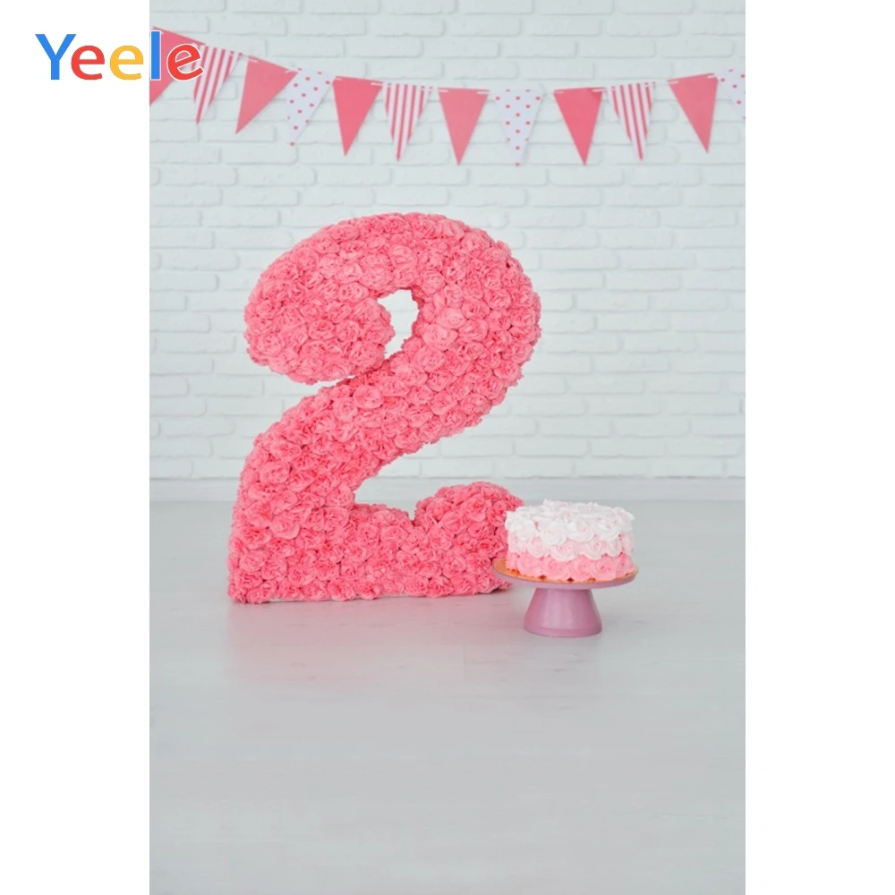 

Yeele 2nd Birthday Photozone Flowers Cake Decor Ins Photography Backdrops Personalized Photographic Backgrounds For Photo Studio