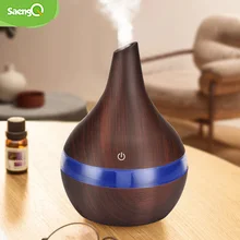 saengQ Humidifier Electric Aroma Air Diffuser Wood Ultrasonic Air Humidifier Essential