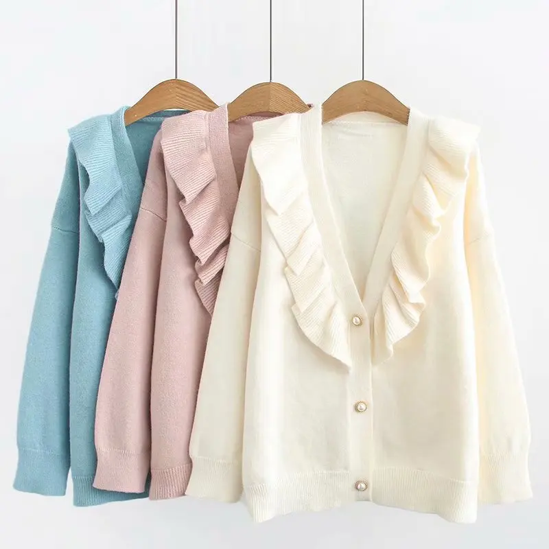 

Plus Size Casual Cardigans 2019 Autumn Winter Clothing Fashion Loose Long Sleeve knitting Coats Women K6-1991