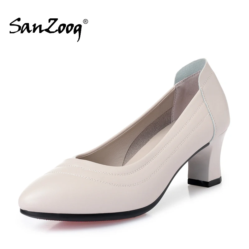 Ladies Pumps Shoes Heels Office-Dress Elegant-Pump Nude Kitten Summer Women Beige Pointed-Toe