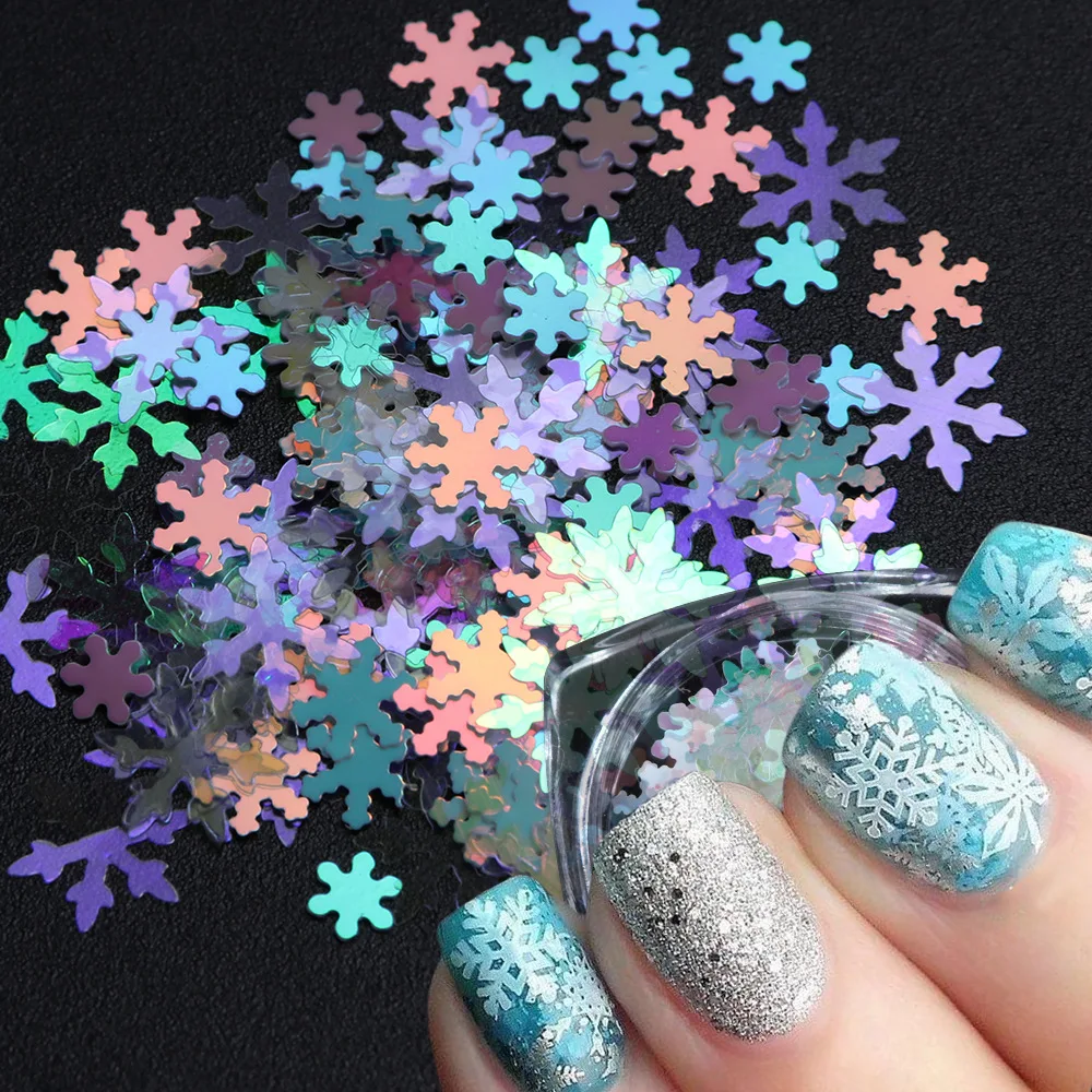 

3D Holographic Glitter Christmas Snowflakes Sequins Flakes Mixed Flower Spangles Jewelry for Nail Art Flakes Decorations