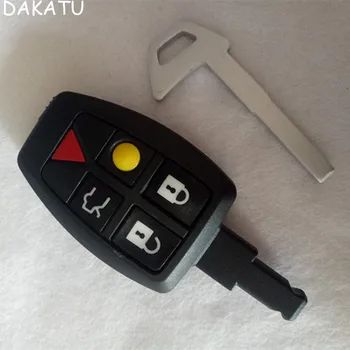

DAKATU 5 Button Remote Car Key Shell Case Fob 4+1 Button Smart Key Housing Cover for Volvo S40 smart card replacement