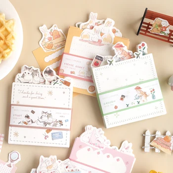 

Kawaii ins wind girl cute shaped notebook notes collage material learning office tearable notepad cute memo