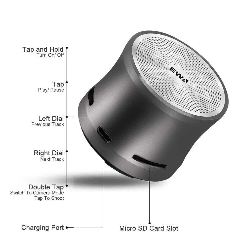 EWA A109 Супер Мини Bluetooth динамик портативный для телефона Металлическая TF карта