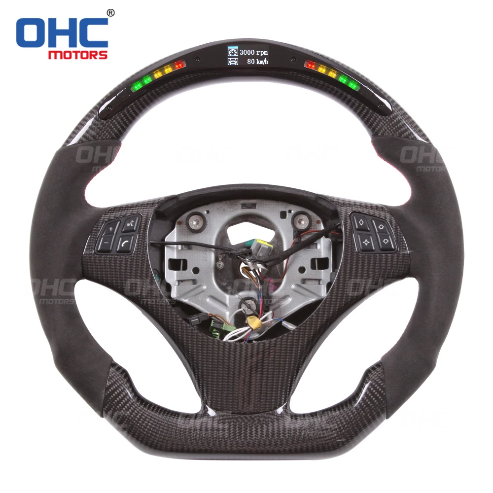 100% Real Carbon Fiber Car LED Display Steering Wheel compatible for E90 E92 3 Series | Автомобили и мотоциклы