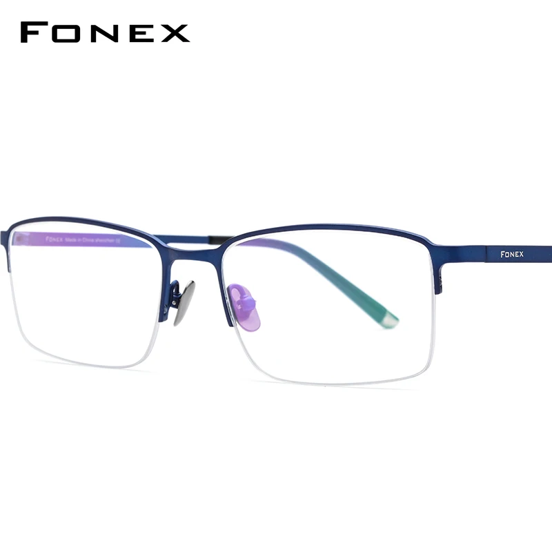 FONEX мужские титановые оправы для очков Полуободковые оптические очки по рецепту
